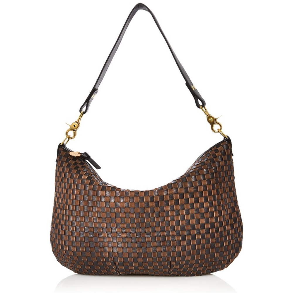 Clare V Moyen Messenger Black/Chocolate Woven Checker Bag NWT - Picture 3 of 10